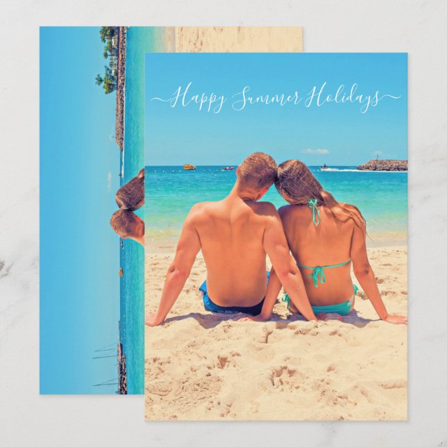 Carte Photo et texte personnalisés - Joyeuses fêtes d'ét (Devant / Derrière)