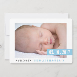 CARTE PHOTO faire-part BLUE BOY MODERNE