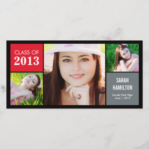 Carte photo Faire-part de graduation Blocs de coul