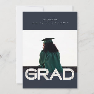 carte photo faire-part de graduation de script gra