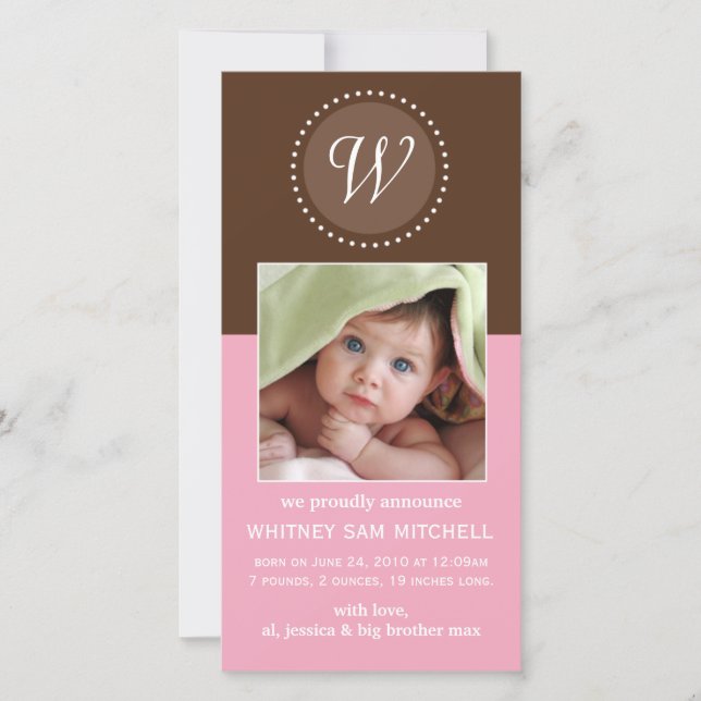 Carte photo faire-part de naissance (Devant)
