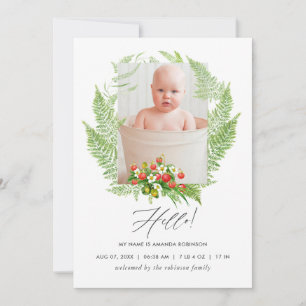 Carte photo Faire-part de naissance de la verdure 