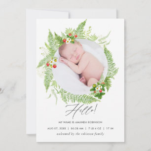 Carte photo Faire-part de naissance de la verdure 