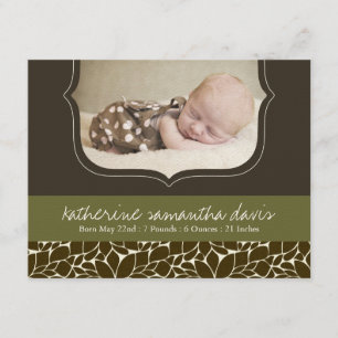 Carte photo Faire-part de naissance élégant