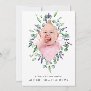 Carte photo Faire-part de naissance Eucalyptus