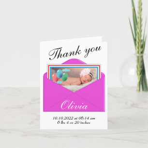 carte photo Faire-part de naissance Merci