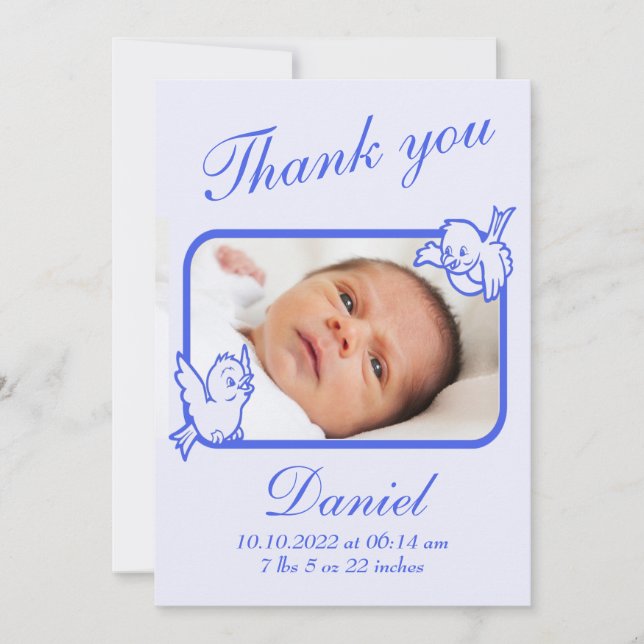 carte photo Faire-part de naissance Merci (Devant)