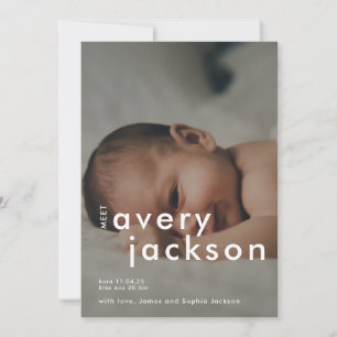 Carte photo Faire-part de naissance moderne