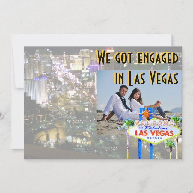 Carte photo Fiançailles Las Vegas (Devant)