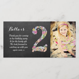 Carte photo floral de Merci de 2ème anniversaire