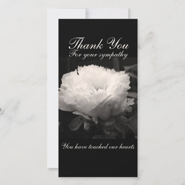 Carte photo floral de Merci de sympathie de photo (Devant)