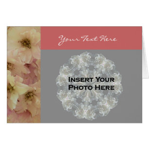 Carte photo floral en fleurs roses