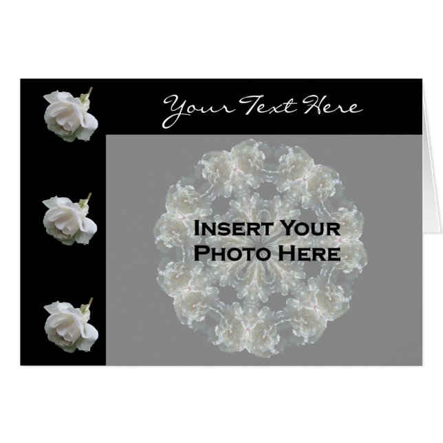 Carte photo Floral Roses Blanches (Devant horizontal)