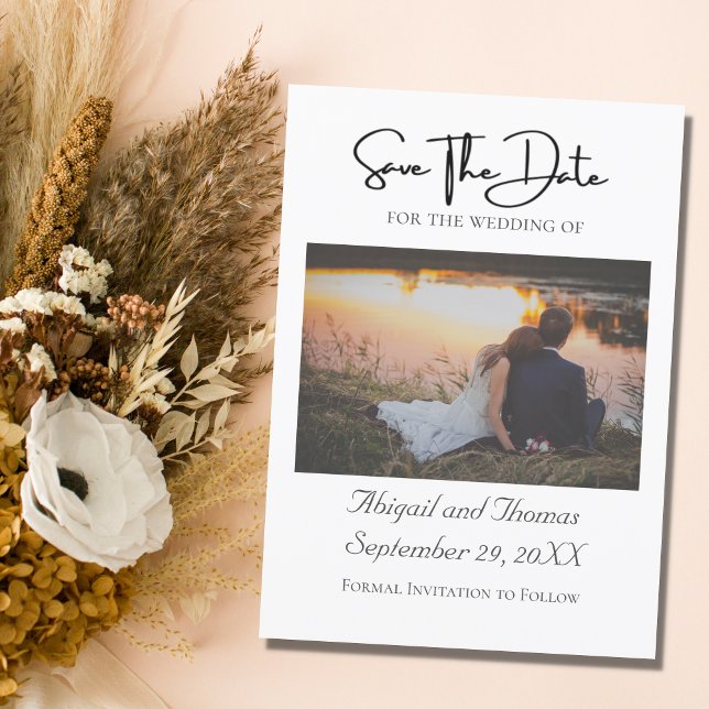 Carte Photo Formal Elégant Moderne tendance Enregistrer  (Créateur téléchargé)