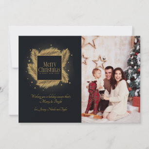 Carte photo Gold et Black Christmas