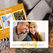 Carte photo Gold Merriest Place to Be Christmas