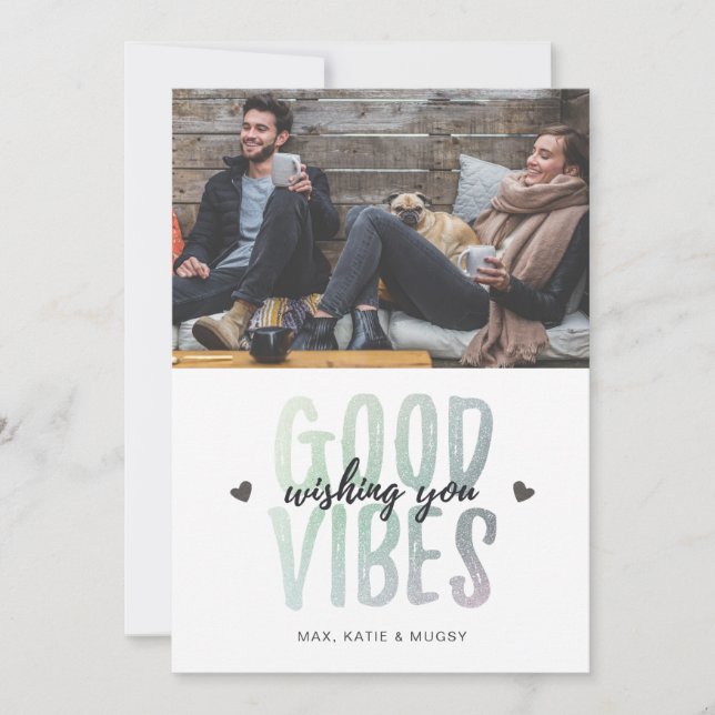 Carte photo | GOOD VIBES de vacances (Devant)