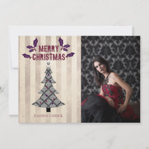 Carte photo gothique d'arbre de Noël