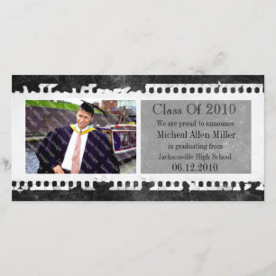 Carte photo grunge noir d'obtention du diplôme de