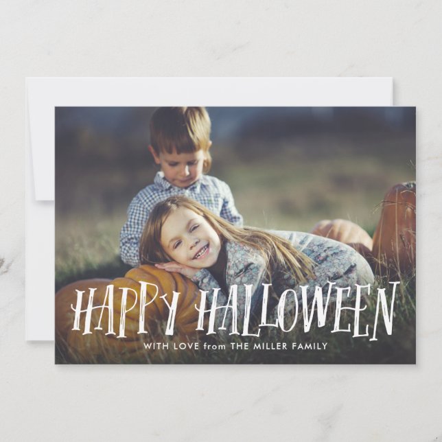 Carte photo Halloween élégant (Devant)
