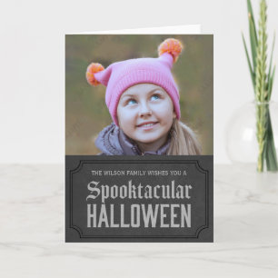 Carte Photo Halloween gris foncé