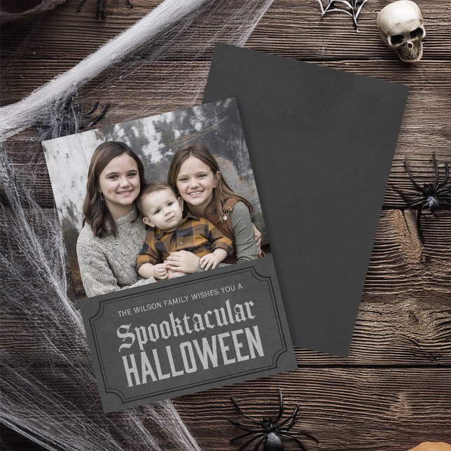 Carte Photo Halloween gris foncé (Créateur téléchargé)