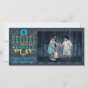 Carte photo Hanoukka "O Dreidel Dreidel Dreidel Dr