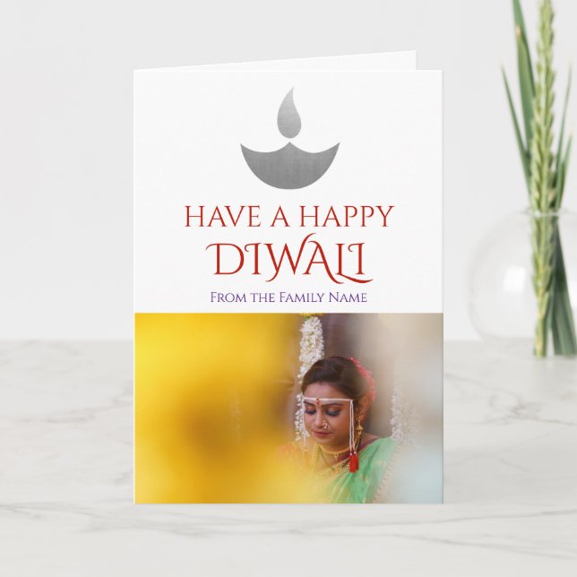 Carte Photo Happy Diwali personnalisée (Devant)
