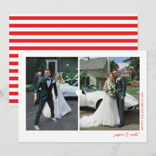 Carte photo Heart Duo White pour la Saint-Valentin