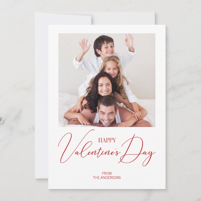 Carte photo Heureuse Sainte-Valentin simple et mod (Devant)