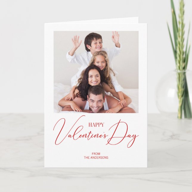 Carte photo Heureuse Sainte-Valentin simple et mod (Devant)
