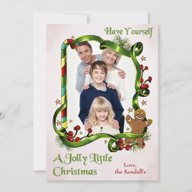 Carte photo homme de pain d'épices de Noël (Devant)