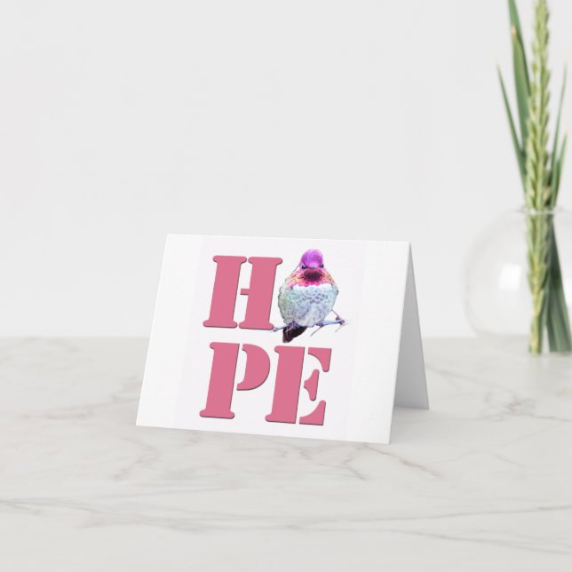 Carte photo HOPE Pink Anna's Hummingbird (Devant)
