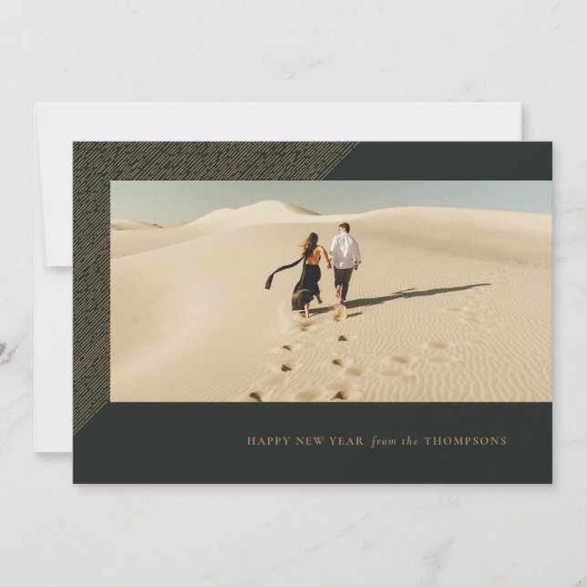 Carte photo horizontal de la nouvelle année (Devant)