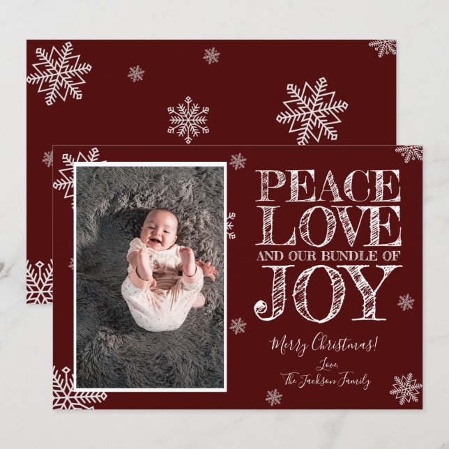 Carte photo Joy Christmas (Devant / Derrière)