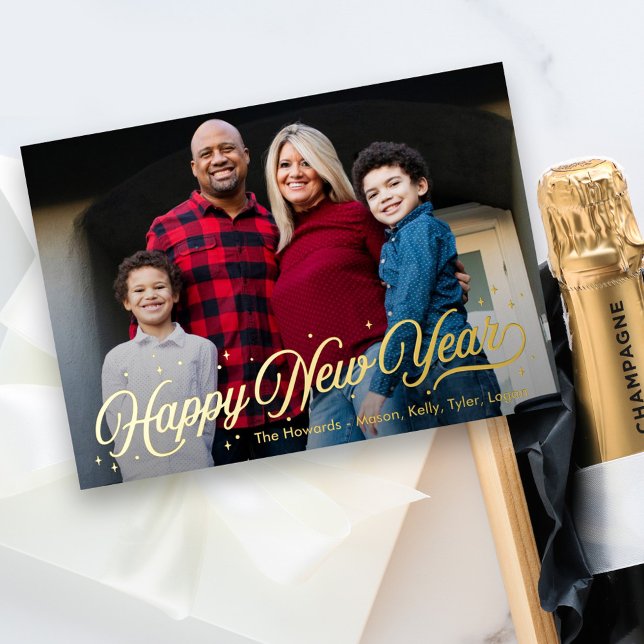 Carte Photo Joyeuse Année avec Éclat Intemporel (Créateur téléchargé)