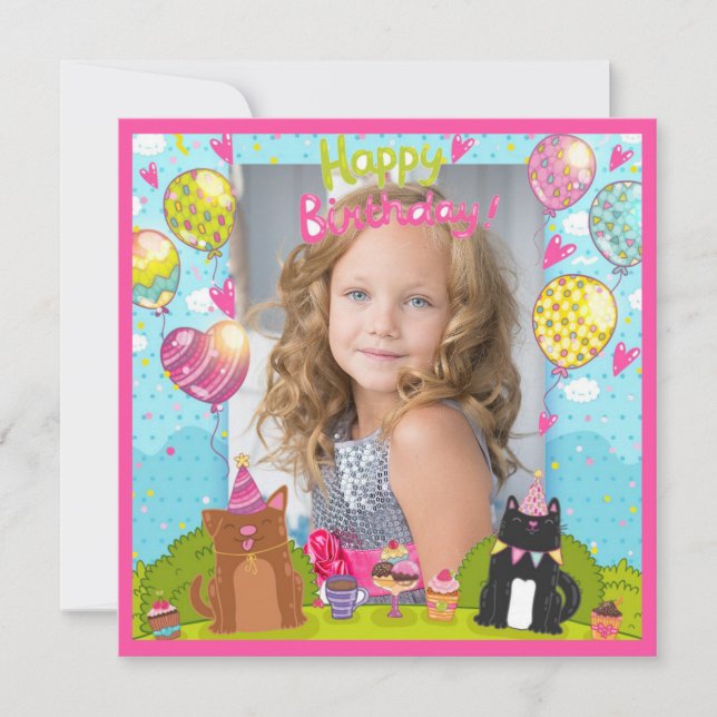 Carte Photo Joyeux anniversaire pour jeune Carré (Devant)