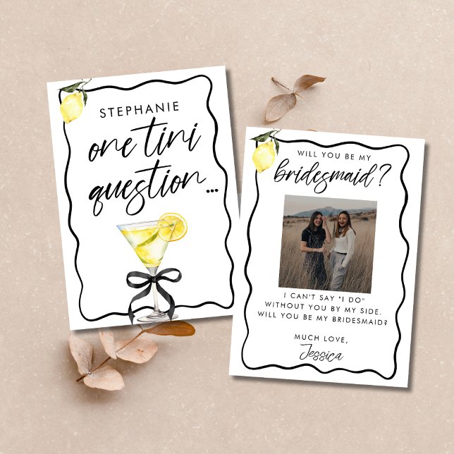 Carte Photo Lemon Drop Martini Bridesmaid Proposition Ca (Créateur téléchargé)