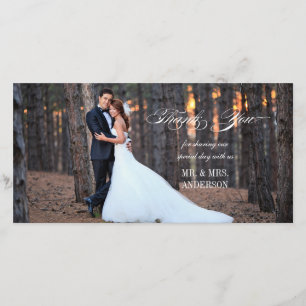 Carte photo l'épousant formel de Merci du