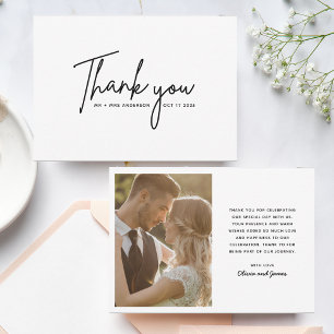 Carte photo Mariage de Merci de script moderne sim