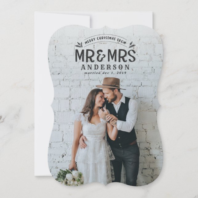 Carte photo mariage de Noël (Devant)