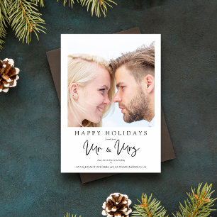 Carte Photo Mariage de Noël Fantaisiste MONSIEUR ET MADA