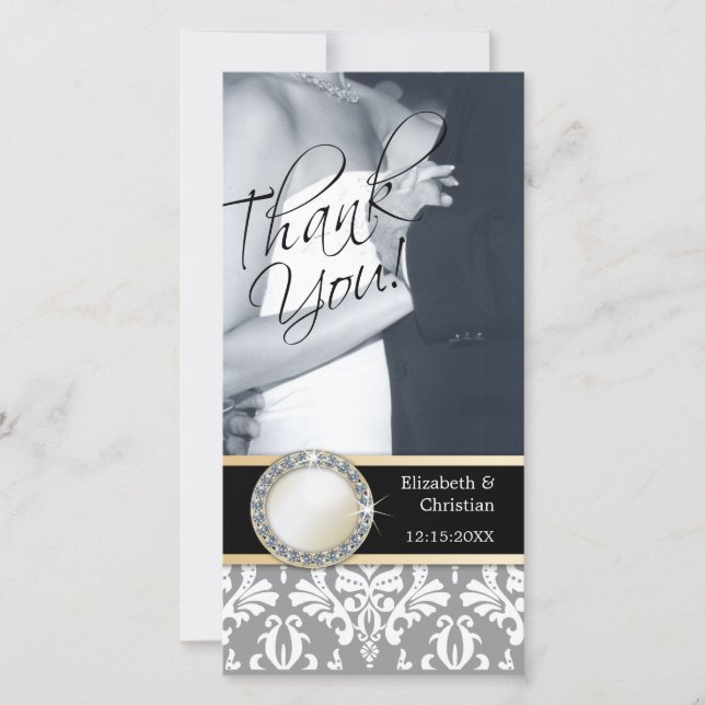 Carte photo mariage Merci (Devant)