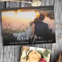 Carte photo mariage Merci moderne et élégant