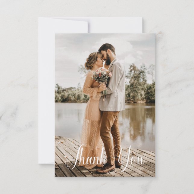 Carte Photo Mariage simple Ajouter votre Merci de voeux (Devant)