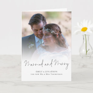Carte Photo mariée et Joyeux Noël plié