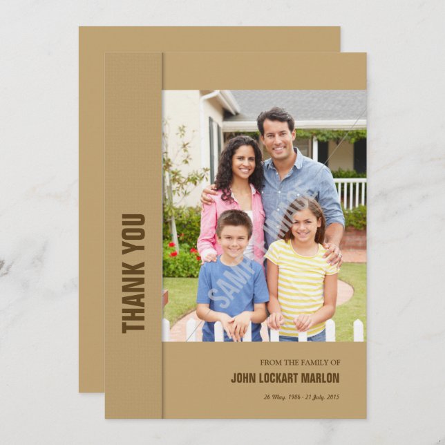 Carte photo Merci commémoratif (Devant / Derrière)