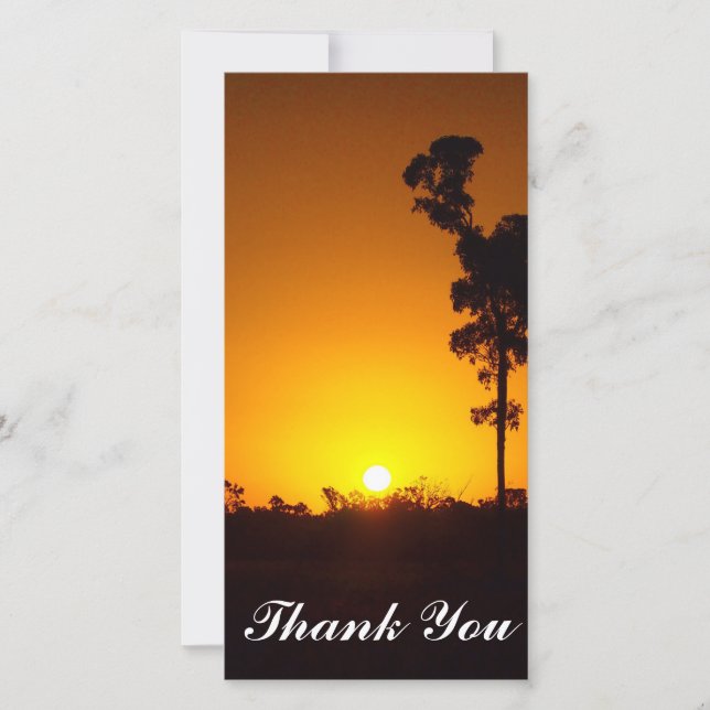 carte photo Merci - coucher de soleil (Devant)