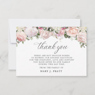 carte photo Merci de rose rose en 3x5