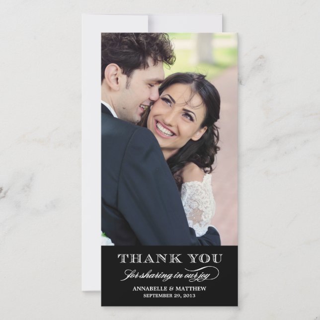 Carte photo Merci Mariage classique (Devant)